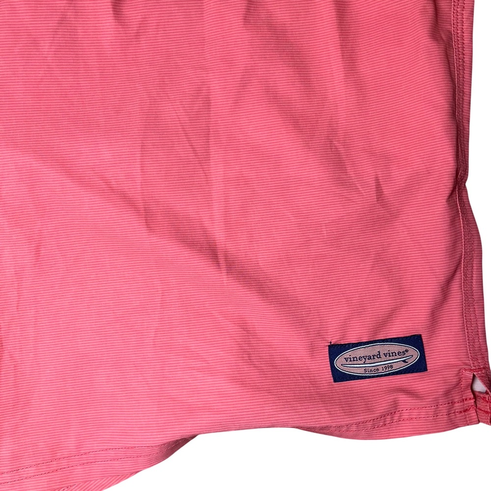 Vineyard Vines Swim Trunks Mens XXL Pink Micro Stripe Board Shorts 6.5" Inseam - Picture 3 of 7